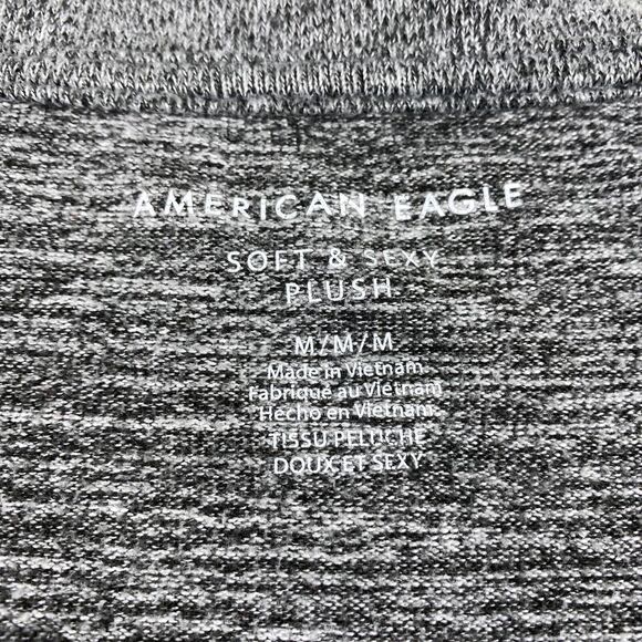 American Eagle Womens Soft and Sexy Plush V Neck shirt Sz Medium Gray Casual - Picture 7 of 9